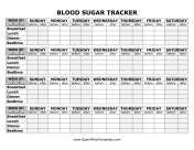 Blood Sugar Weekly Tracker Bold