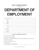 Employment Department Fax Cover
