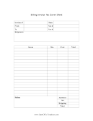Fax Sheet For Billing