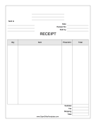 Product Receipt for Business