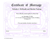 Purple Marriage Certificate