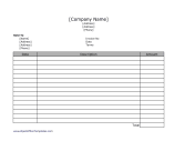 Simple Lined Invoice