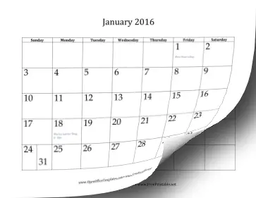2016 12-Month Calendar OpenOffice Template