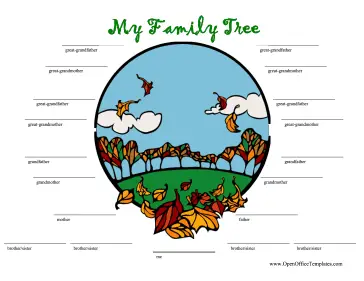 Autumn Family Tree OpenOffice Template