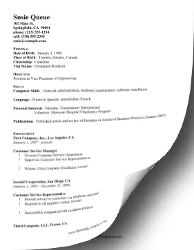 CV For Engineers OpenOffice Template
