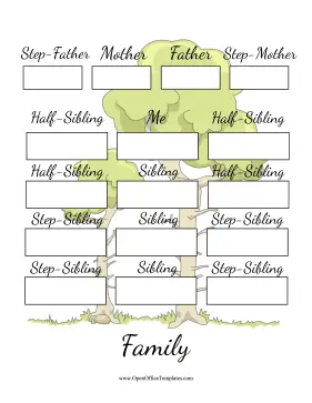 Family Tree Stepfamily OpenOffice Template