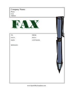 Fax Coversheet Stylus Pen OpenOffice Template