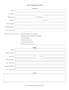 New Client Form OpenOffice Template