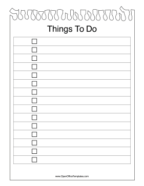 Notepad Paper To Do List OpenOffice Template