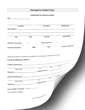 Student Emergency Contact OpenOffice Template