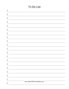 To-Do List OpenOffice Template