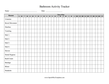 Tracker For Bathroom Use OpenOffice Template