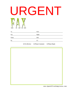 Urgent Fax Cover Sheet OpenOffice Template
