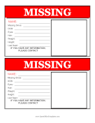 2 Flyers Per Page Missing Person