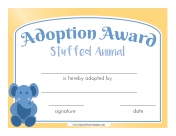 Adoption Certificate Stuffed Toy