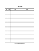 Basic Log Sheet