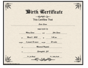 Birth Certificate Gothic Lettering