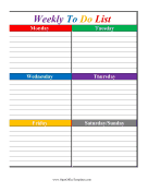 Colorful Weekly To Do List