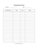 Conference Sign-In Sheet