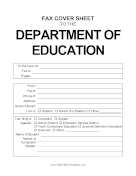 Education Department Fax Cover