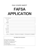 FAFSA Information Fax Cover