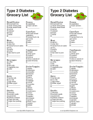 Grocery List Type 2 Diabetes