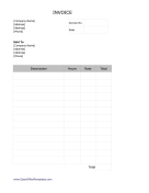 Lined Service Invoice