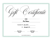Professional Gift Certificate
