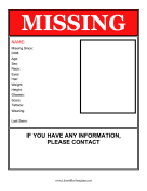 Red Missing Person Flyer