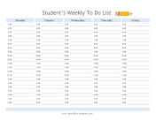 Weekly To Do List For Students