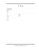 White Fax Cover Sheet