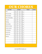 Yellow Family Chore Chart