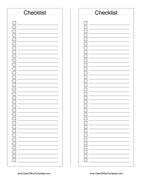 2-Column To Do Checklist OpenOffice Template