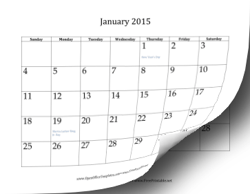 2015 12-Month Calendar OpenOffice Template