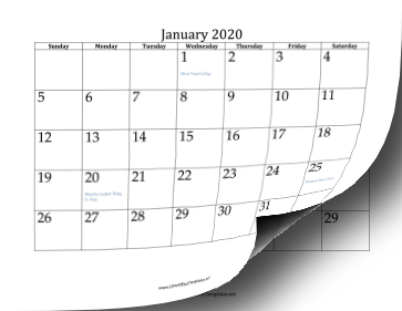 2020 Twelve-Month Calendar OpenOffice Template
