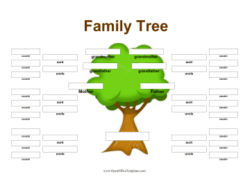 Aunts Uncles Cousins Family Tree OpenOffice Template