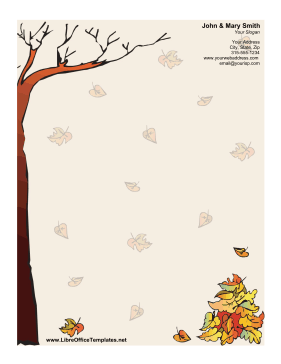 Autumn Unlined Stationery OpenOffice Template