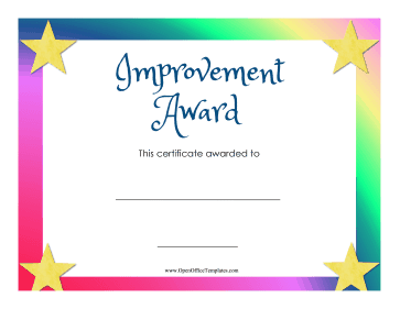 Award For Improvement OpenOffice Template