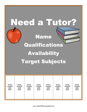 Blackboard Tutoring Flyer OpenOffice Template