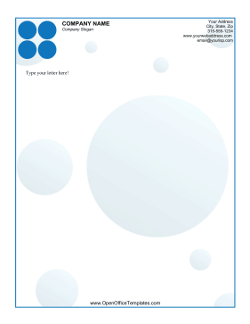 Blue Dot Letterhead OpenOffice Template