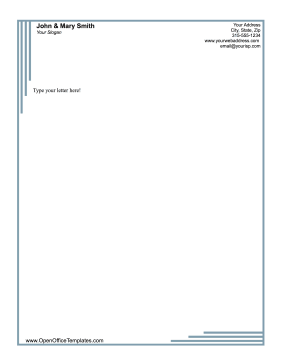 Blue Lines Business Letterhead OpenOffice Template