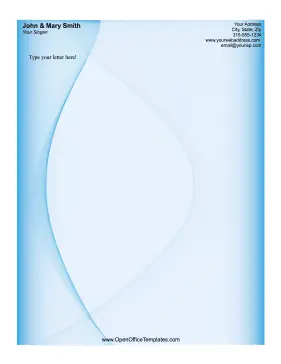 Blue Swirl Letterhead OpenOffice Template