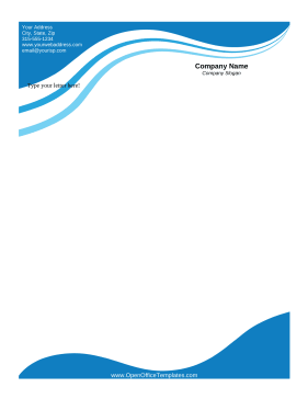 Blue Wave Letterhead OpenOffice Template