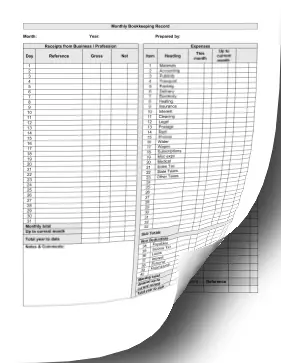 Bookkeeping Tracker Month OpenOffice Template