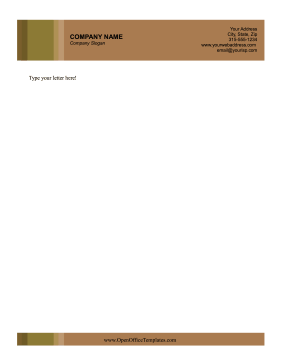 Brown Formal Letterhead OpenOffice Template