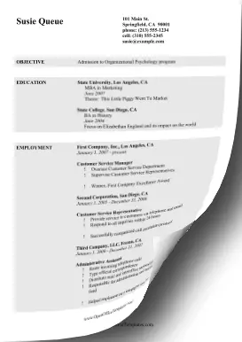 CV For Students OpenOffice Template