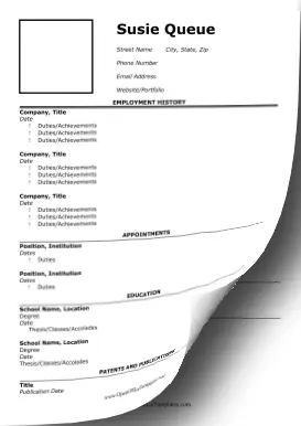 CV With Photograph OpenOffice Template