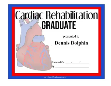 Cardiac Rehab Graduation Certificate OpenOffice Template