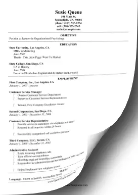 Chronological CV OpenOffice Template