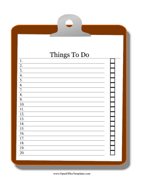 Clipboard To Do List OpenOffice Template